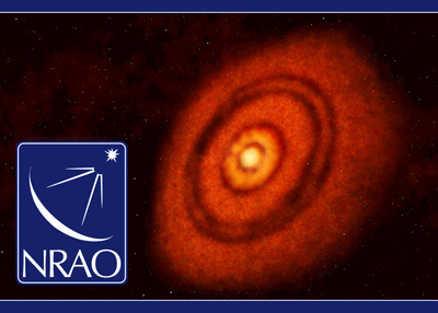 NRAO lenticular card showing solar system forming.